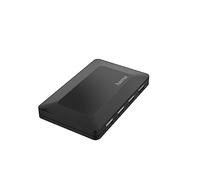 Hama USB 2.0 Hub 4-Way Adapter (Splitter with 4 Ports, External USB Splitter with Power Supply USB Cable for PC, Notebook, Laptop with Windows or Mac OS) Black