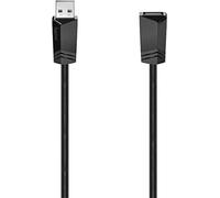 Hama USB A Cable - USB A (Extension Cable, USB 2.0A Male, USB A Female, 480 Mbit/s, 0.5 A, 3 m) Black
