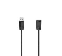 Hama USB A Cable - USB A (Extension Cable, USB 2.0A Male, USB A Female, 480 Mbit/s, 0.5 A, 3 m) Black