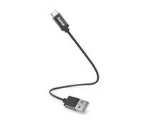 Hama USB-C Cable (USB-A 2.0 Male/USB-C Male Charging Cable, 480Mbps High Speed Data Transfer Cable, 0.2m, Compatible with Samsung Galaxy S21/S20/S10/S9/S8, Huawei P30/P20, Xiaomi) Black