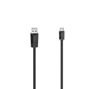 Hama USB-C Male Cable - USB-A 3.2 Gen1 (Super Speed Data/Fast Charging, 5Gbps, 0.25 m, for PC, Macbook, Tablet, Smartphone, Power Pack, Speaker, Game Controller, 10 Year Warranty) Black