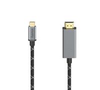 Hama USB-C Male to HDMI Male Adapter Cable (Video Cable, Ultra HD 4K@60Hz, Aluminium) 1.50 m