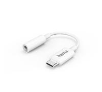 Hama USB C to 3.5 mm Jack Headphone Adapter (Audio Adapter, AUX Adapter, for Samsung, Huawei, iPad) White