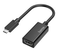 Hama USB C to HDMI Adapter, 4K Ultra HD 30Hz (USB C Adapter for Connecting PC, Laptop, MacBook, Tablet, iPad to Monitor, TV, Projector, Compatible with Thunderbolt 3, 4, Elegant Case), Black