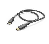 Hama USB-C to USB-C Charging Cable - 1m - Black: High Speed, Compatible with Smartphone, Tablet, Laptop