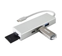 Hama USB-C USB Hub 1:3 Card Reader USB Adapter Type-C 3.1 Card Reader SD MicroSD