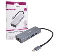 Hama 3-Port Usb-C 3.2 Gen1 Hub W/ Lan 2X Usb-A 1X Usb-C 1X Gb Lan Usb Powered