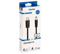 Hama USB Cable USB 3.2 Gen1 (USB 3.0 / USB 3.1 Gen1) USB-A Male, USB-B Male 1.50 m Black 0020