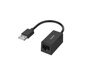 Hama USB Ethernet Adapter: USB 2.0 Fast Ethernet 10/100Mbps LAN Adapter for Windows & Mac, Compatible with PC, Laptop, Tablet