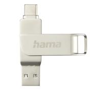 Hama USB Stick, 64 GB, USB C 3.1/3.0, USB A, Silver