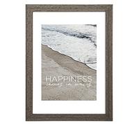 Hama Waves Picture Frame 10 x 15 cm (Wooden Frame, Photo Frame, Portrait Format, Landscape, for Hanging, Standing, Hanging Frame, Picture Format 10 x 15 cm) Taupe