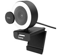 Hama - Webcam for PC C-800, Quad HD 2560 x 1440p, 16:9, 2 built-in microphones, luminous ring, zoom, remote control