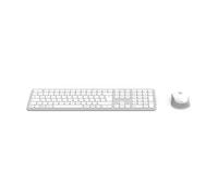 Hama Wireless Keyboard Mouse Set (Multi-Device 2.4GHz via USB Receiver + 2x Bluetooth for PC, Laptop, Tablet, 10m Range, German QWERTY Layout, No Click Noise, Battery Operated) White