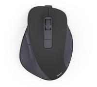 Hama Wireless Rechargeable Mouse with Battery, Ergonomic Shape, 6 Buttons, 800/1200/1600 DPI, AI Assistant, 2.4 GHz, Ideal as Computer Mouse, Laptop Mouse, Black