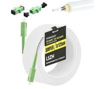 Hamadap 100FT Armored SC/APC to SC/APC Fiber Optic Extension Cable | Pet Proof OS2 Single Mode Patch Cord Compatible with AT&T Fiber, Verizon Fios & Google Fiber, with 2 Couplers, LSZH White