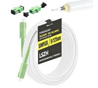 Hamadap 50FT SC/APC to SC/APC Fiber Optic Internet Cable | Armored Single Mode Patch Cord Cable with 2 Couplers, Reliable Replacement for AT&T, Verizon Fios, Google Fiber, LSZH White