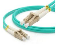 Hamadap OM3 LC to LC Fiber Patch Cable, 10G/25G Multimode Duplex Fiber Optic Cable, 50/125um/3.0mm, Aqua, LSZH, 0.9m/3ft