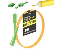 Hamadap OS1/OS2 Compatible, SC to SC Fiber Patch Cable, Single Mode Simplex Fiber Optic Cable for Outdoor, 9/125um/3.00mm, PVC, Yellow, 10M/33ft, Equipped with 2 Couplers
