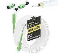 Hamadap SC/APC Fiber Optic Internet Cable 20M/65FT | Dedicated for Migration/Replacement Armored Single Mode OS2, LSZH White for AT&T Fiber/Verizon Fios ONT (with 2 Couplers)