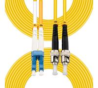 Hamadap ST to LC Fiber Optic Cable, OS1 Single Mode Duplex Fiber Patch Cord | 10Gpbs SM Duplex 9/125um/2.0mm, Yellow, LSZH, 20m/66ft