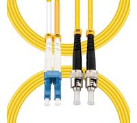 Hamadap ST to LC OS1 Fiber Optic Cable Single Mode Duplex Fiber Patch Cord | 10Gbps SM Duplex 9/125um/2.0mm, Yellow, LSZH, 3m/10ft