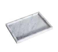 HAMAKAWA Large Bathroom Vanity Tray, Real Natural Marble Sink Tray 30cm / 12 inch, Carrara White Stone Toilet Tank Trays, Modern Dresser Trays, Countertop Organizer for Kitchen Counter, Soap Dispenser