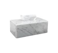 HAMAKAWA Natural Marble Tissue Box Cover, Carrara White Tissue Organizer, Rectangle Tissue Container for Home Decor, Kitchen, Bathroom, Bedroom & Office Decor