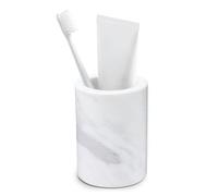 HAMAKAWA Natural Marble Toothbrush Holder, Volakas White Toothbrush Tube | for Bathroom Makeup Shelf Ø8*H11 cm, Counter, Bedroom and Dresser