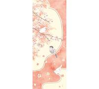 HAMAMONYO - Tenugui painting 'Sakura & ‿Java Sparrow'