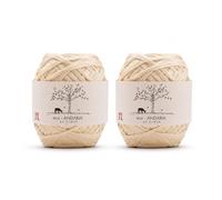Hamanaka Eco Andaria 2-Ball Set - 100% Rayon Tape Yarn for Crochet and Knitting, Biodegradable, Lightweight for Summer Hats, Bags, and DIY Crafts (2, Cream)