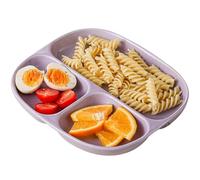 Hamankim Divided Dinner Plate with 3 Sections, Veggies Fruits Snack Serving Platter, Food Storage Tray for Home, Portion Control Dish Set for 1 Pieces, 6 Colors Available(Purple)