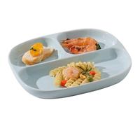 Hamankim Divided Dinner Plate with 3 Sections, Veggies Fruits Snack Serving Platter, Food Storage Tray for Home, Portion Control Dish Set for 1 Pieces, 6 Colors Available(Blue)