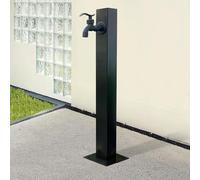 Hamankim Stainless Steel Faucet Post - Black Durable Floor Mount Water Tap for Irrigation/Washing - Freestanding Outdoor Hydration Source Garden Courtyard Column Faucet(Height: 60cm/23.6in)