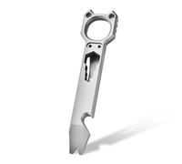 Hamans Titanium Pry Bar EDC 6-in-1 Multi Tool Crowbar Portable with Bottle Opener, Wrench, Nail Puller, Pocket Clip for Outdoor, Camping, Daily Use (Grey)
