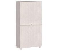 Hamar Wardrobe White Solid Pine Wood 89 x 50 x 180 cm with Clothes Rail and Storage Space for Bedroom and Dressing Room, Modern Design in Country House Style