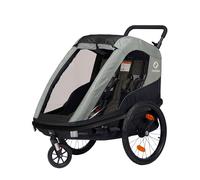Hamax Avenida Twin Child Bike Trailer: Olive Green Twin