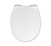 Hamberger Passat Slim 537897 Toilet Seat with Soft-Close Take-Off Plug Hinge White Stainless Steel