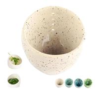 Hamblin Brothers Herb Stripper, Hamblin Bros Pottery Herb Stripper Bowl, Handmade Pottery Herb Stripper Bowl, with Various Hole Sizes, Efficient & Quick Leaf Removal (White)