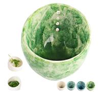 Hamblin Brothers Herb Stripper, Hamblin Bros Pottery Herb Stripper Bowl, Handmade Pottery Herb Stripper Bowl, with Various Hole Sizes, Efficient & Quick Leaf Removal (Green)