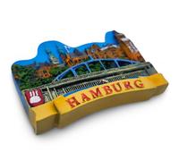 Hamburg Germany 3D Fridge Magnet - Souvenir Collectible Featuring Speicherstadt, Harbor Scene Travel Gift (6.8×5.6×1.6 cm)