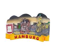 Hamburg Germany 3D Fridge Magnet Souvenir Gift,Resin Handmade Hamburg Refrigerator Magnet Home & Kitchen Decoration Collection