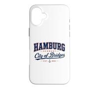 Hamburg Germany City of Bridges Vintage Travel Design Case for iPhone 16 Plus