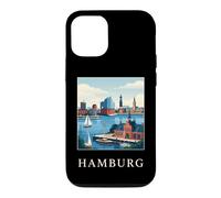 Hamburg Germany Harbor City Travel Poster Art Case for iPhone 12/12 Pro