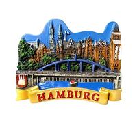 Hamburg Germany Refrigerator Magnet Travel Souvenir 3D Fridge Decoration Magnetic Sticker Craft Collection