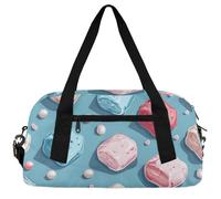 Hamburg Motifs Kids Duffle Bag Boys Girls Small Sport Dance Gym Bag for Overnight Travel Weekender Carry On, Cotton Candy, 18.5"L x 9.4"W x 7.8"H