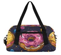 Hamburg Motifs Kids Duffle Bag Boys Girls Small Sport Dance Gym Bag for Overnight Travel Weekender Carry On, Chocolates Doughnut, 18.5"L x 9.4"W x 7.8"H
