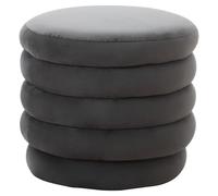 hamburg velvet footstool round in graphite