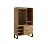 hamburg wooden display cabinet with 1 door in wotan oak
