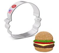 Hamburger Cookie Cutter, 3.75" Made in USA by Ann Clark