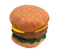 Hamburger Dog Toy - Soft and Squeaky Plush Chewer, Durable Interactive Enrichment Toy, Puppy Entertainment Accessory Bite Resistant | Exercises